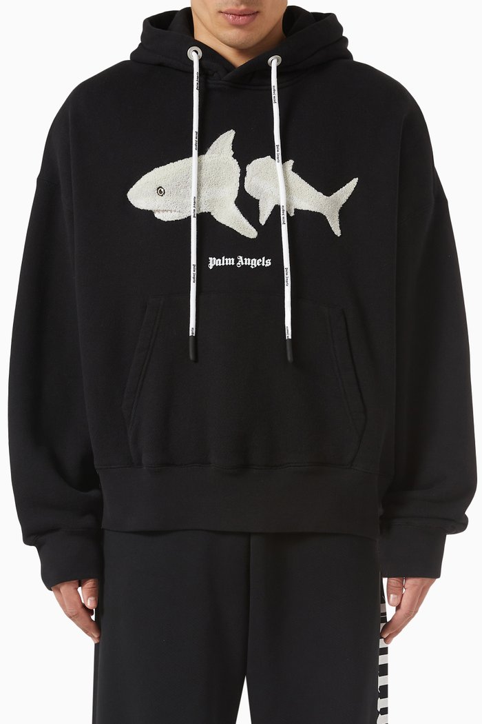 

White Shark Hoodie in Fleece, Black