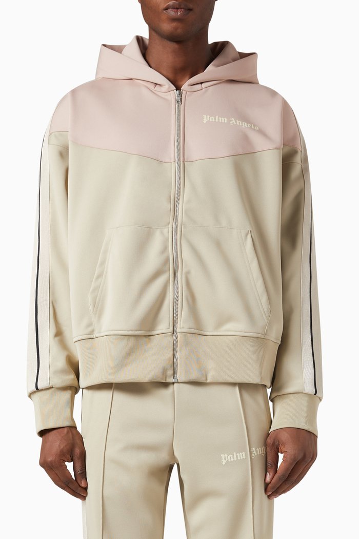

Two-tone Hooded Track Jacket, Neutral