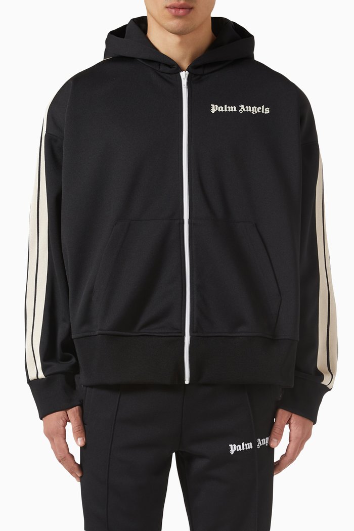 

Zipped Hoodie in Fleece, Black