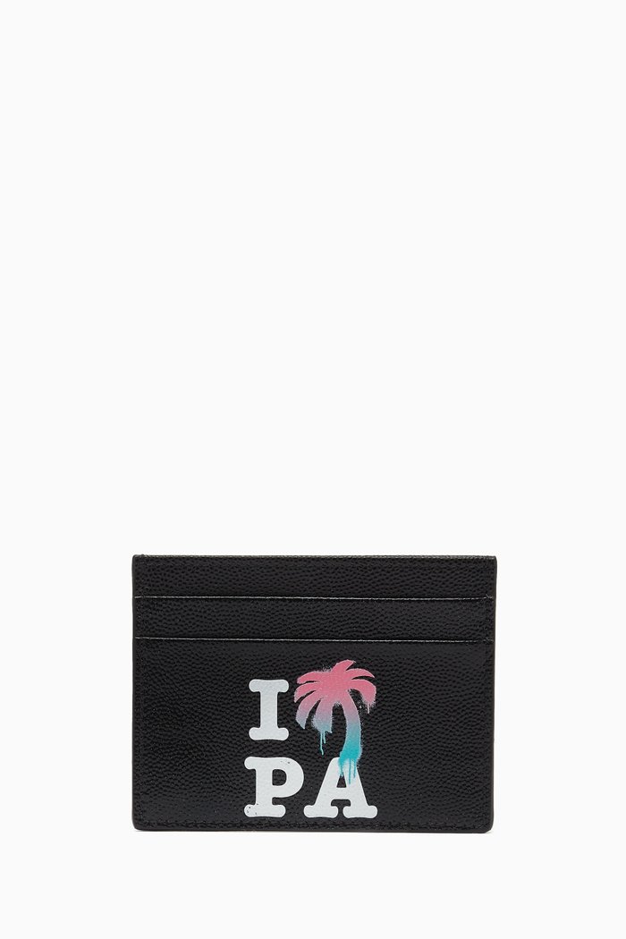 I Love PA Cardholder in Calf Leather, Black