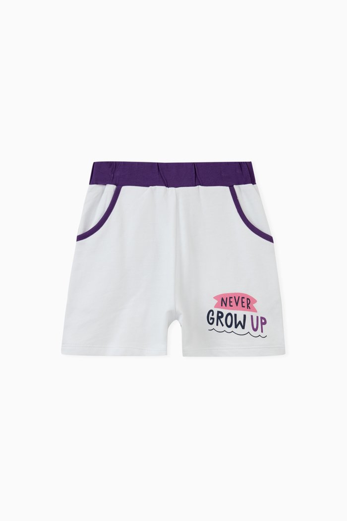 

Text-print Shorts in Cotton, White