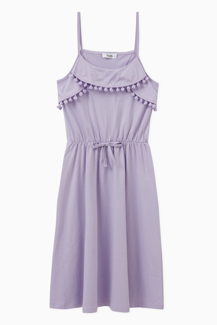 

Tassel Dress in Cotton, Purple