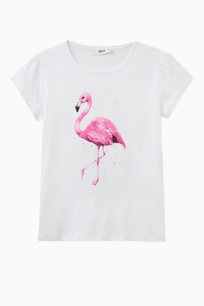 

Flamingo T-shirt in Cotton, White
