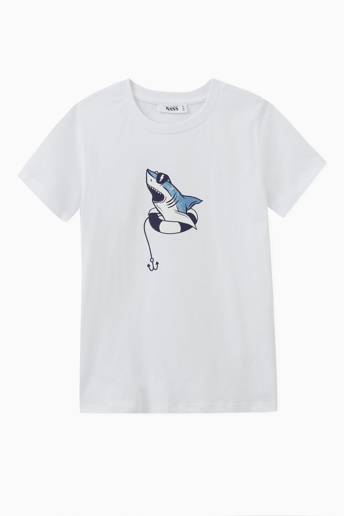 

Shark T-shirt in Cotton, White