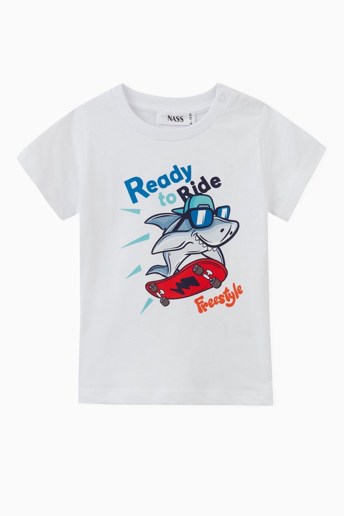 

Shark T-shirt in Cotton, White