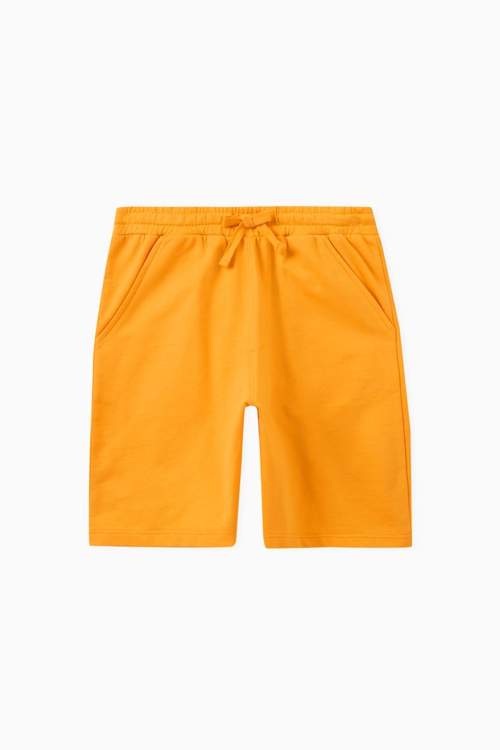 Drawstring Shorts in Cotton, Orange