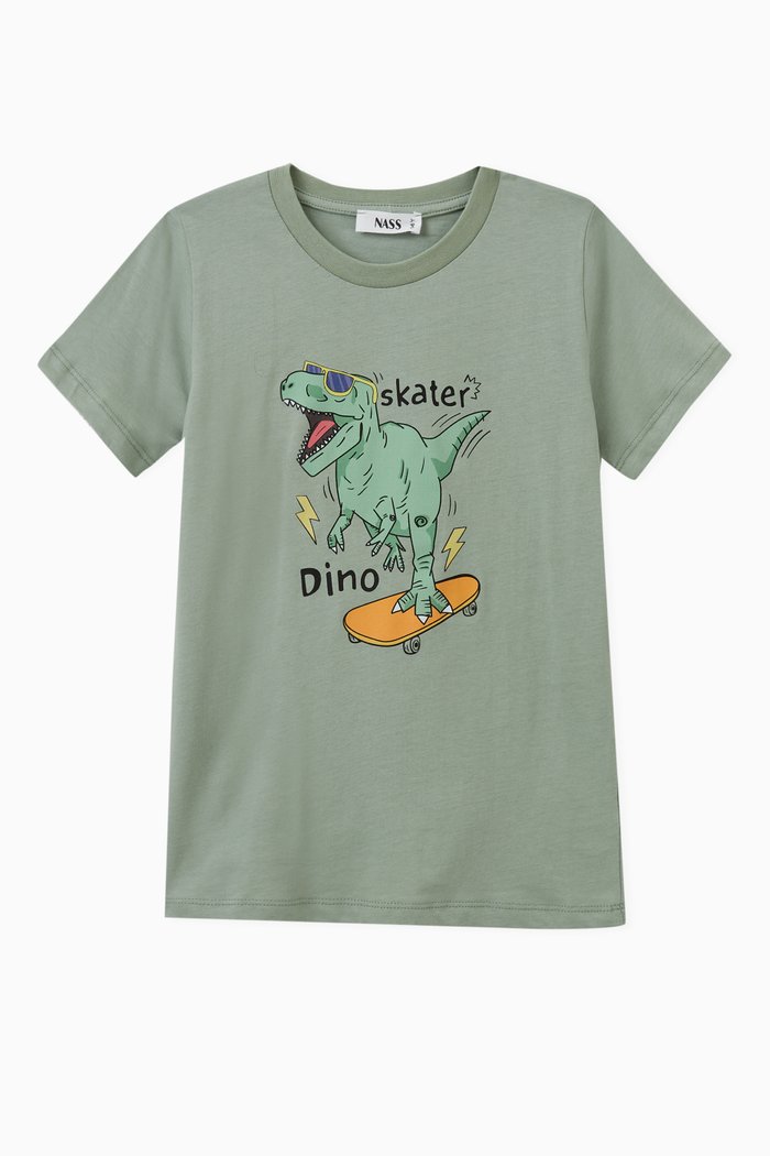 Dinosaur T-shirt in Cotton, Green