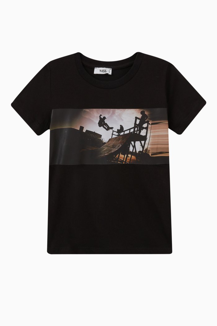 

Graphic T-shirt in Cotton, Black
