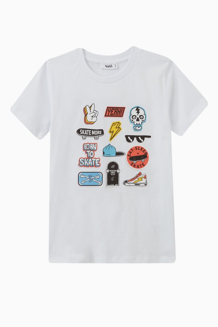 

Graphic T-shirt in Cotton, White