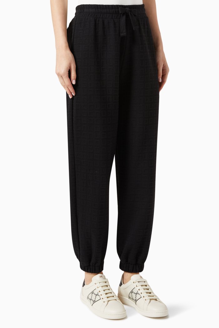 

Logo Textured Sweatpants in Fleece, Black