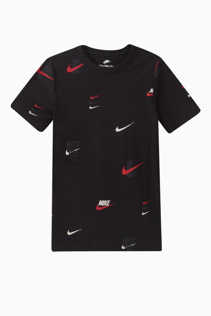 

All-over Logo T-shirt in Cotton, Black