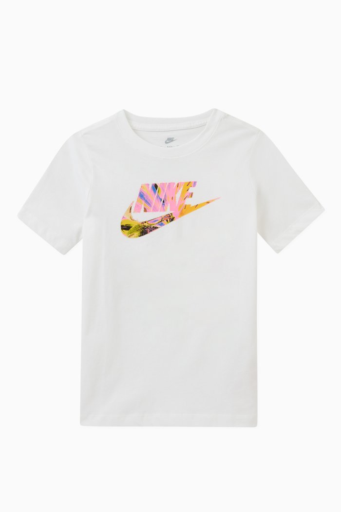 

Swoosh Logo Print T-shirt in Cotton, White