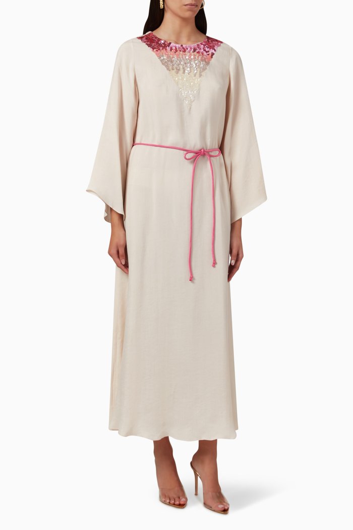 Frosted Reefs Ombre Midi Dress, Neutral