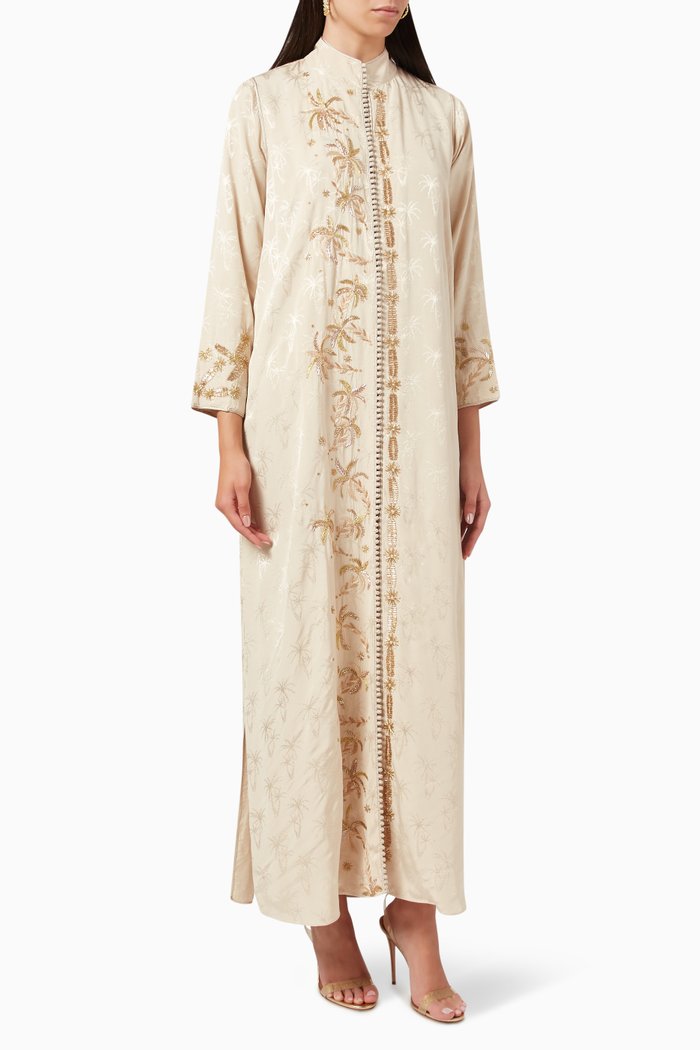 

Morroccan Embroidered Maxi Dress, Neutral