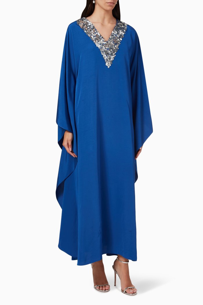 

Seaport Embellished Maxi Kaftan, Blue