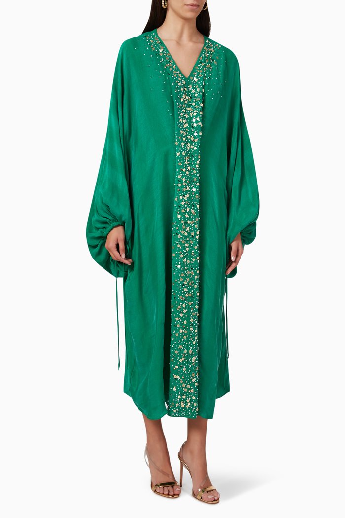 

Parasailing Pearl Embroidered Dress, Green