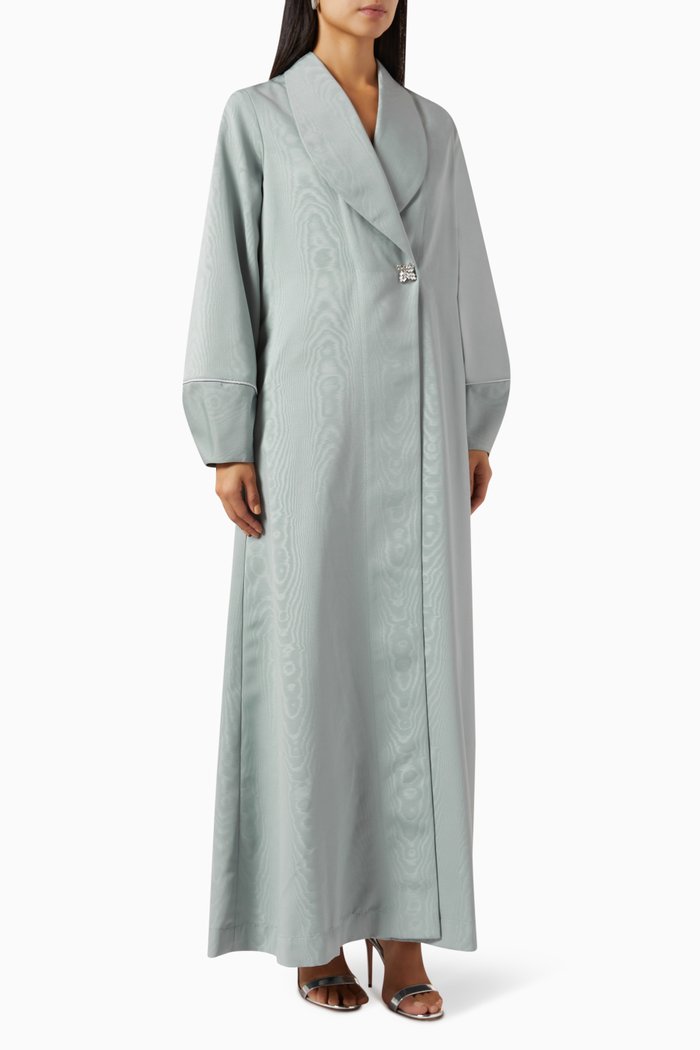 

Lapel-collar Abaya in French Murray, Grey