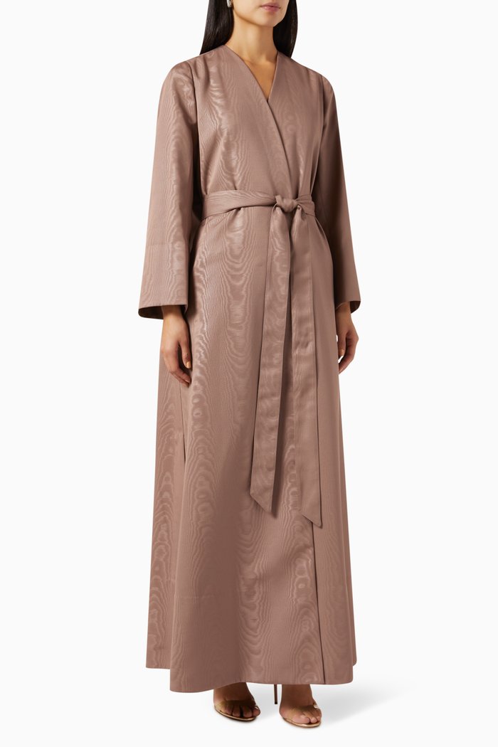 

Belted Abaya in French Murray, Neutral