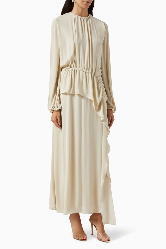 

Audry Pleated Maxi Dress, White
