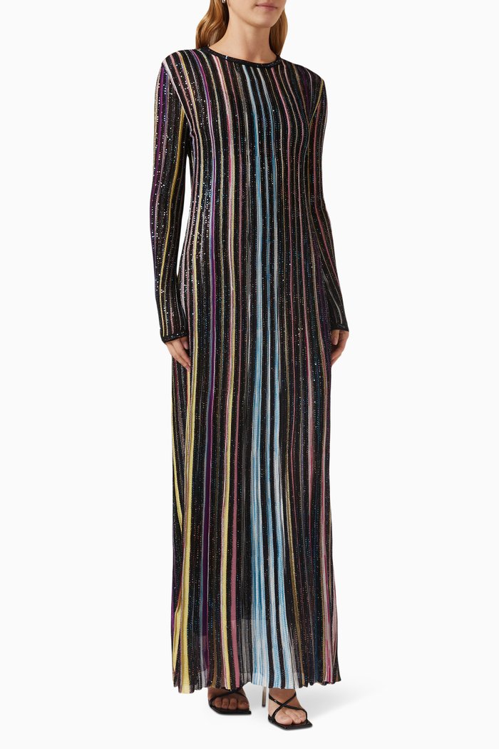 

Pleated Maxi Dress, Black