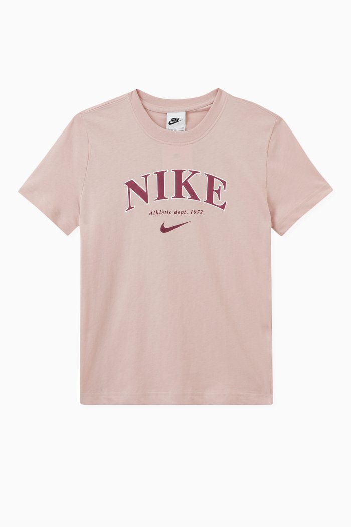 

Logo Print T-shirt in Cotton, Pink