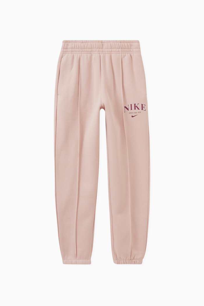

Logo Print Joggers in Cotton Fleece Blend, Neutral