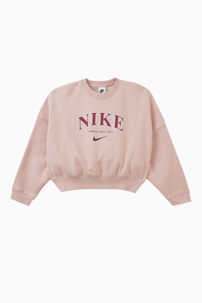 

Logo Print Sweatshirt in Cotton Blend, Pink