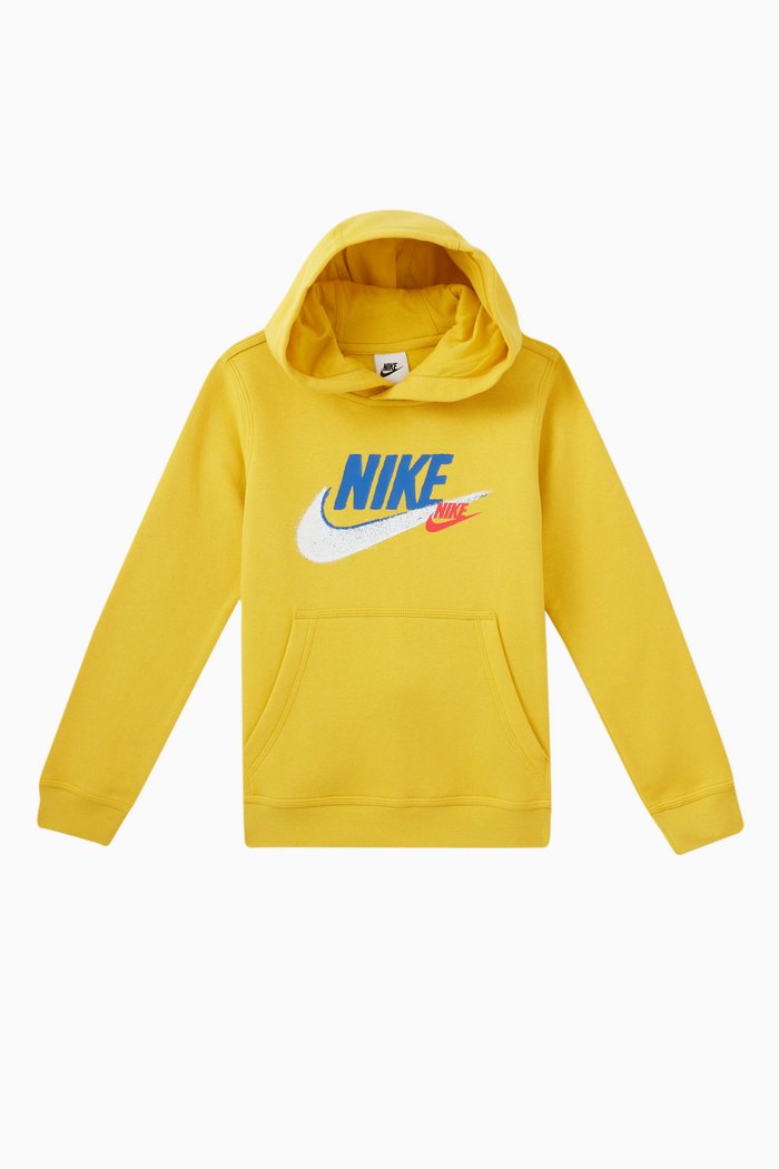 

Logo Fleece Hoodie in Cotton, Yellow