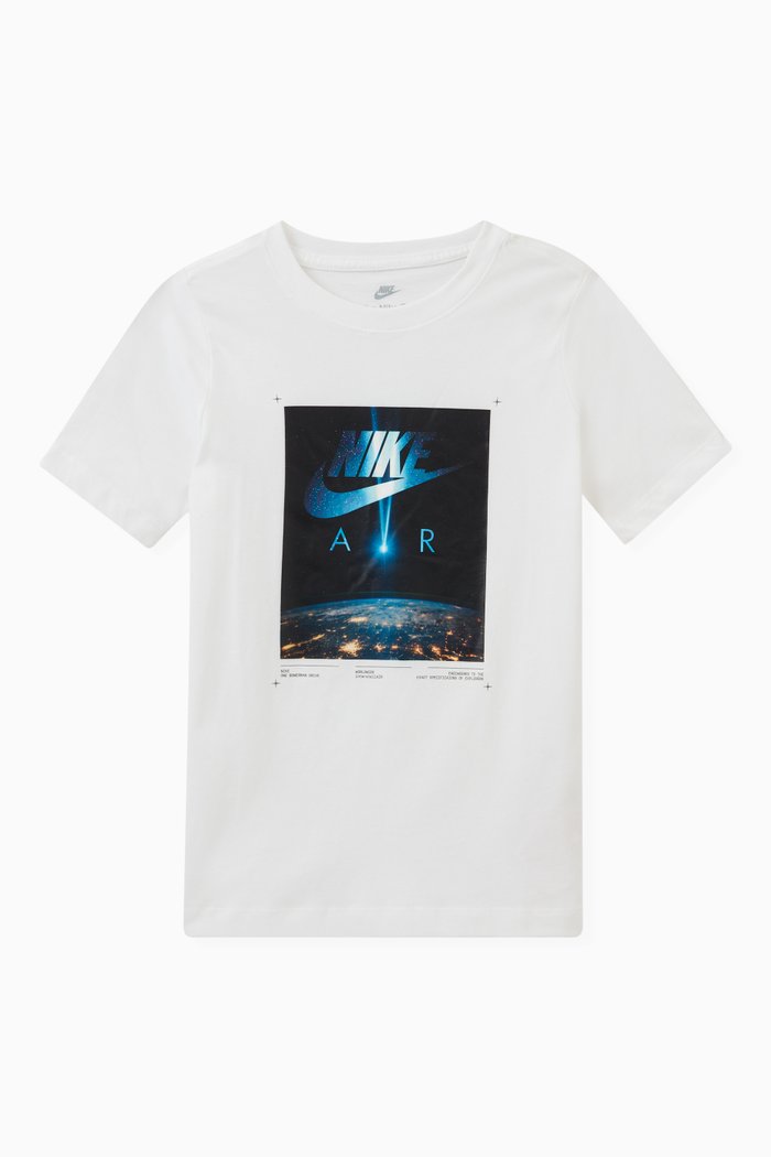 

Space Graphic Logo Print T-shirt in Cotton, White
