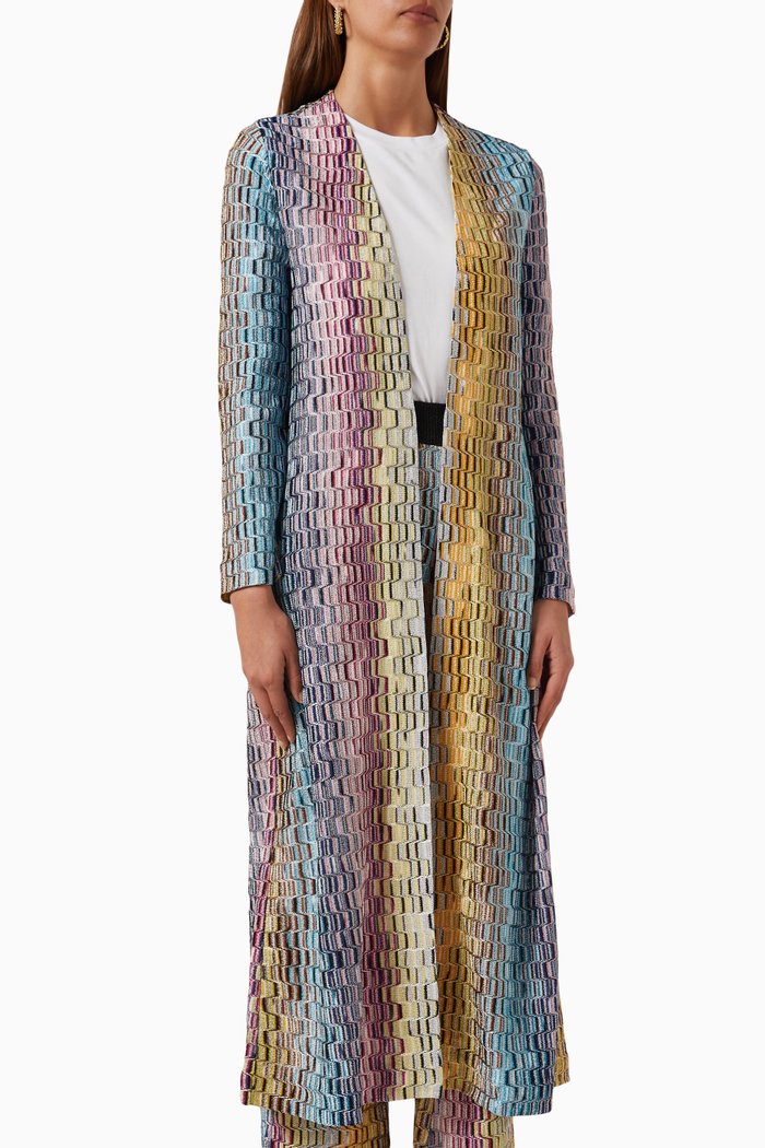 

Long Cardigan in Viscose Knit, Multicolour