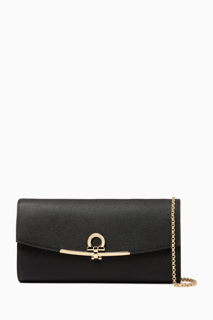 Gancino Mini Clip Bag in Calf Leather, Multicolour