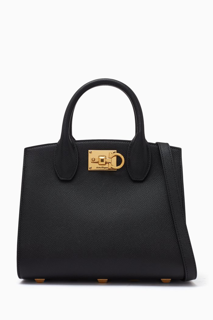 

Studio Box Bag in Calf Leather, Black