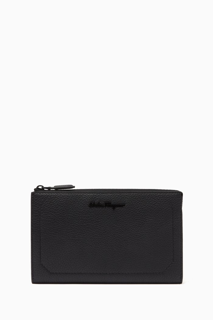 

Firenze Clutch in Leather, Black