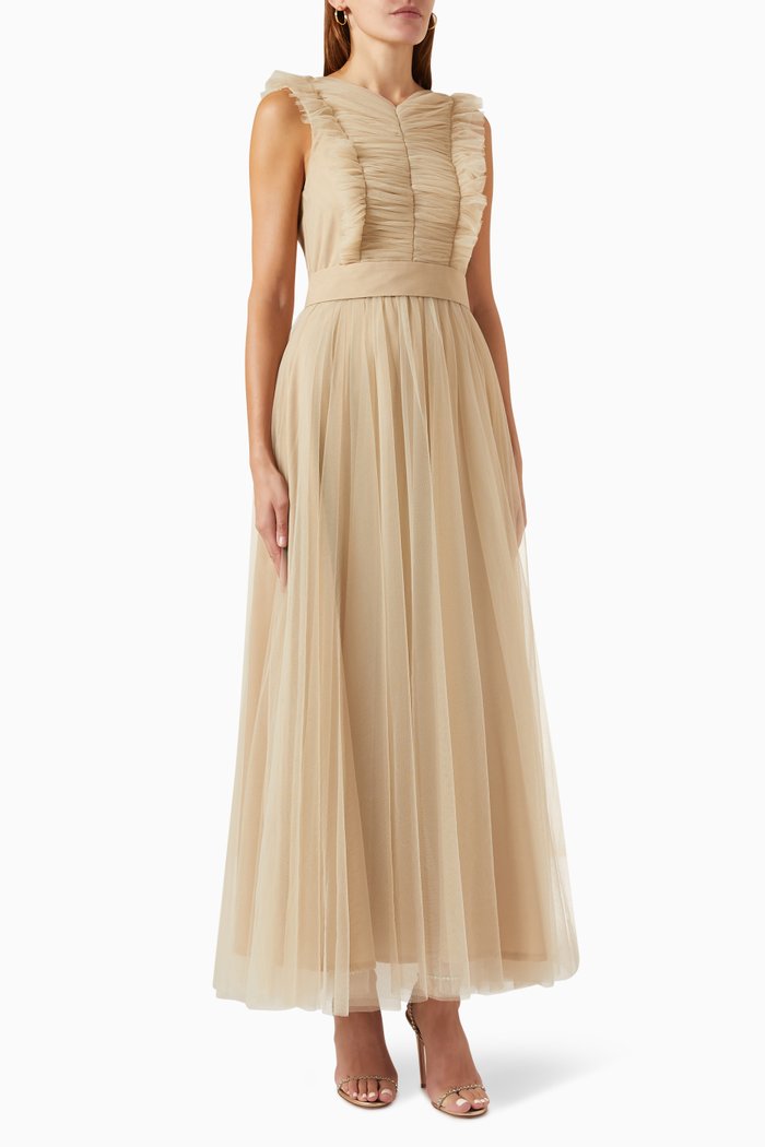 

Frilled Gown in Tulle, Neutral