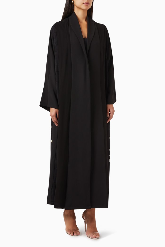 

Paneled Bodice Abaya, Black