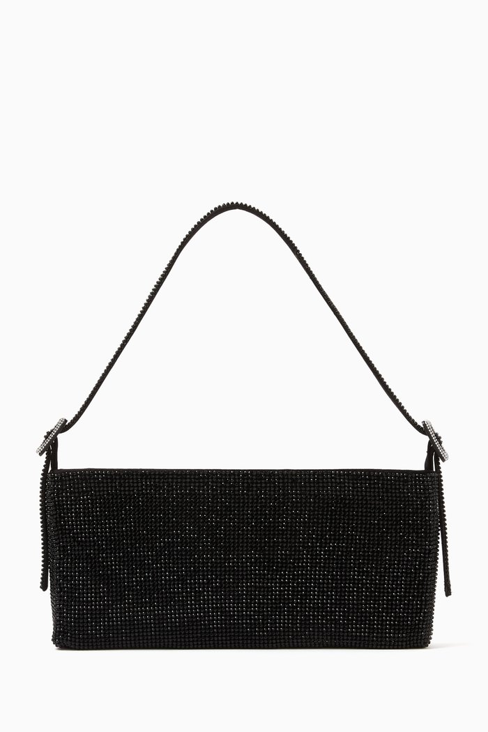 

Medium Your Best Frint La Grande Shoulder Bag in Rhinestone Crystal Mesh, Black