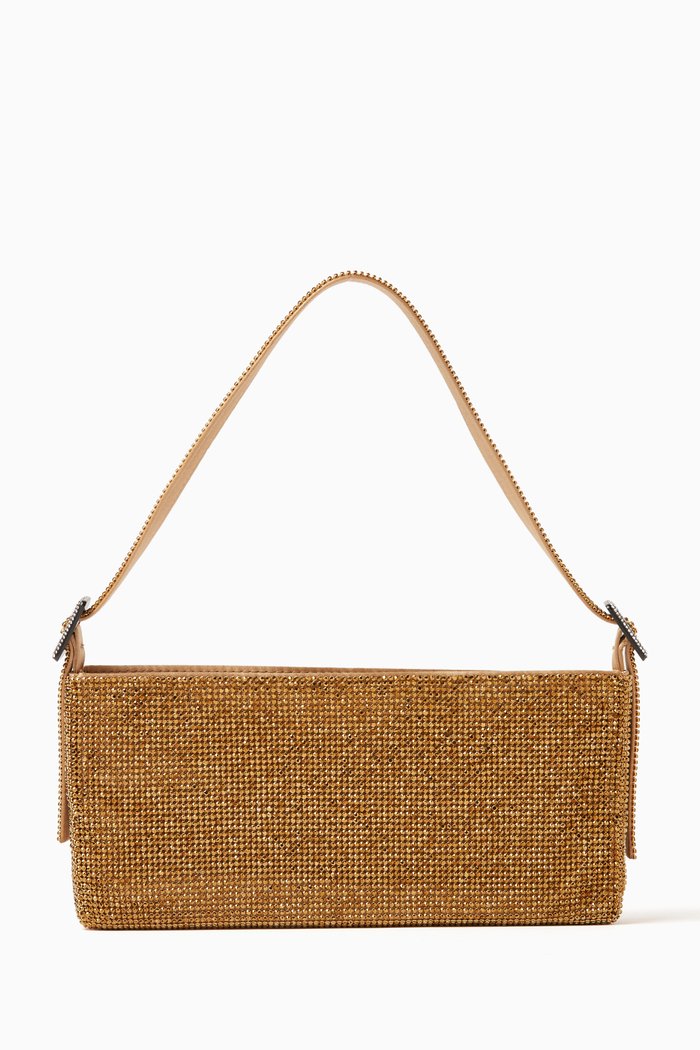 

Medium Your Best Frint La Grande Shoulder Bag in Rhinestone Crystal Mesh, Gold