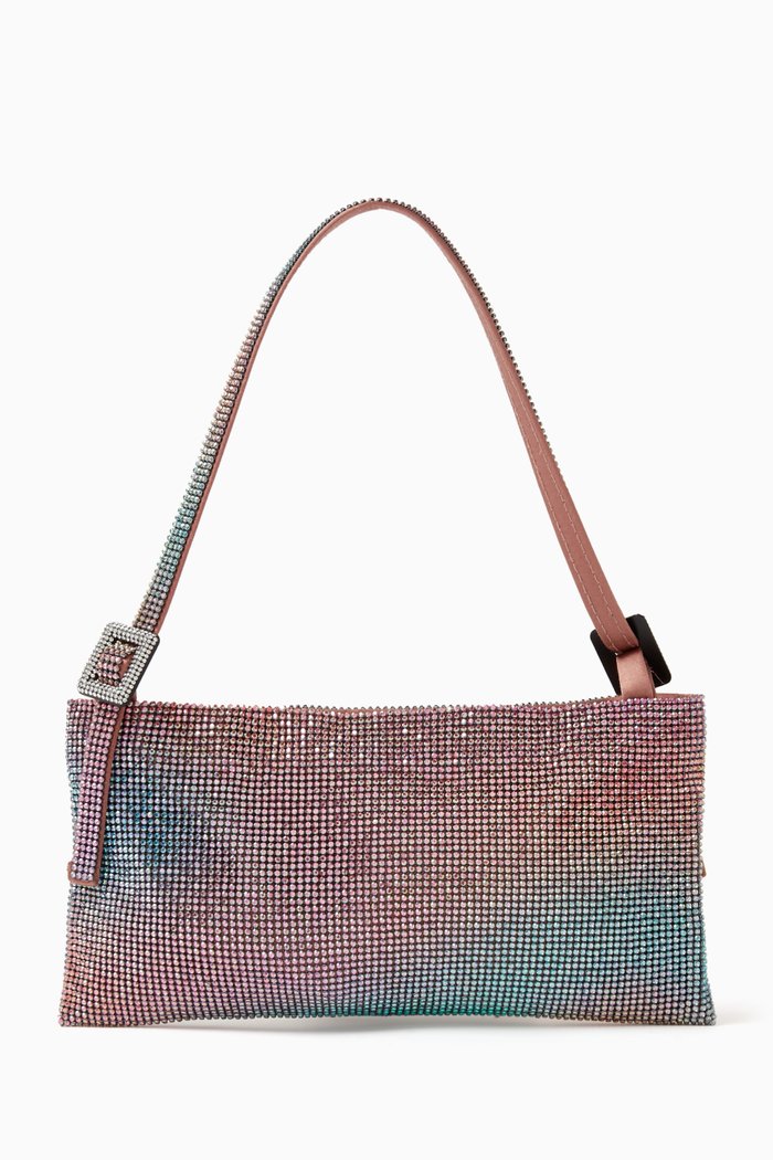 

Medium Your Best Frint La Grande Shoulder Bag in Rhinestone Crystal Mesh, Multicolour