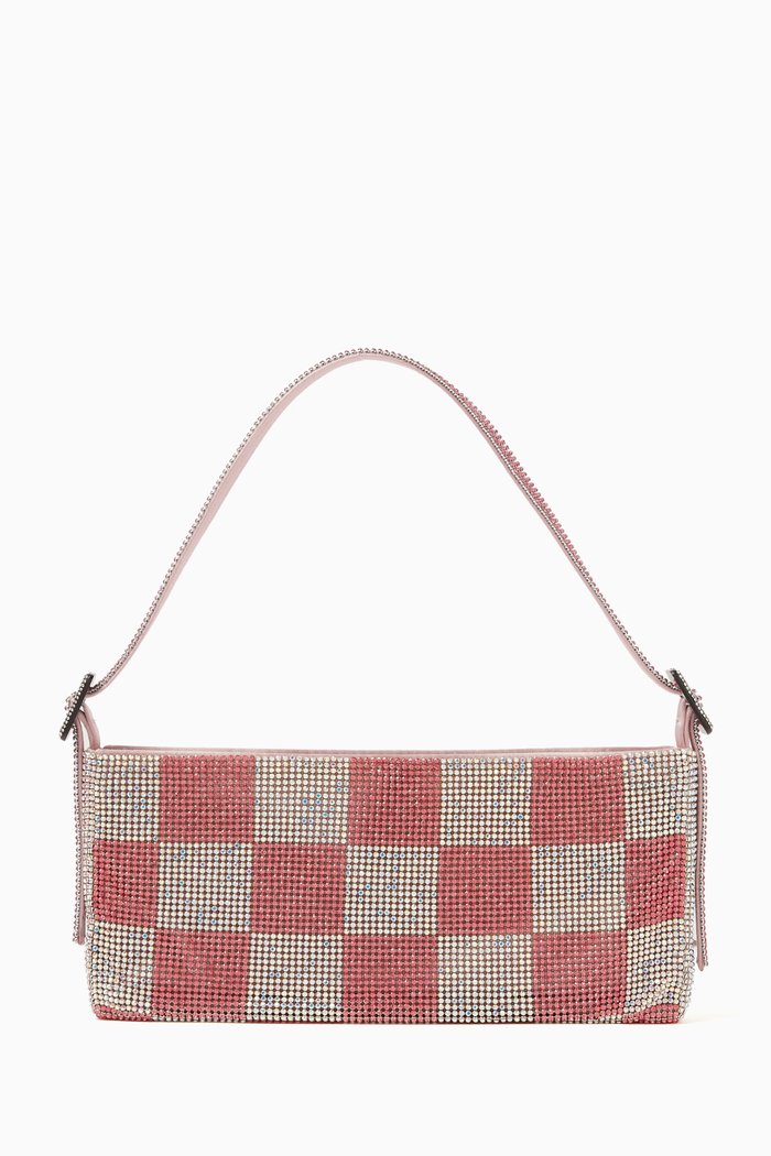 

Medium Your Best Frint La Grande Shoulder Bag in Rhinestone Crystal Mesh, Pink