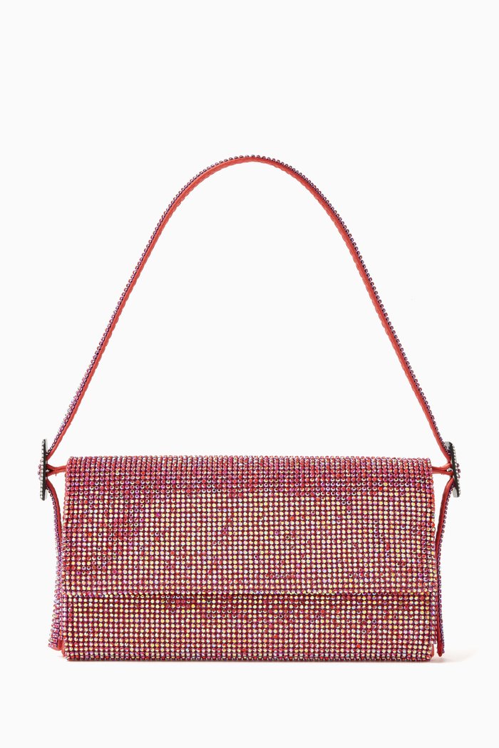 

Small Vittisimma Shoulder Bag in Crystal Mesh, Pink
