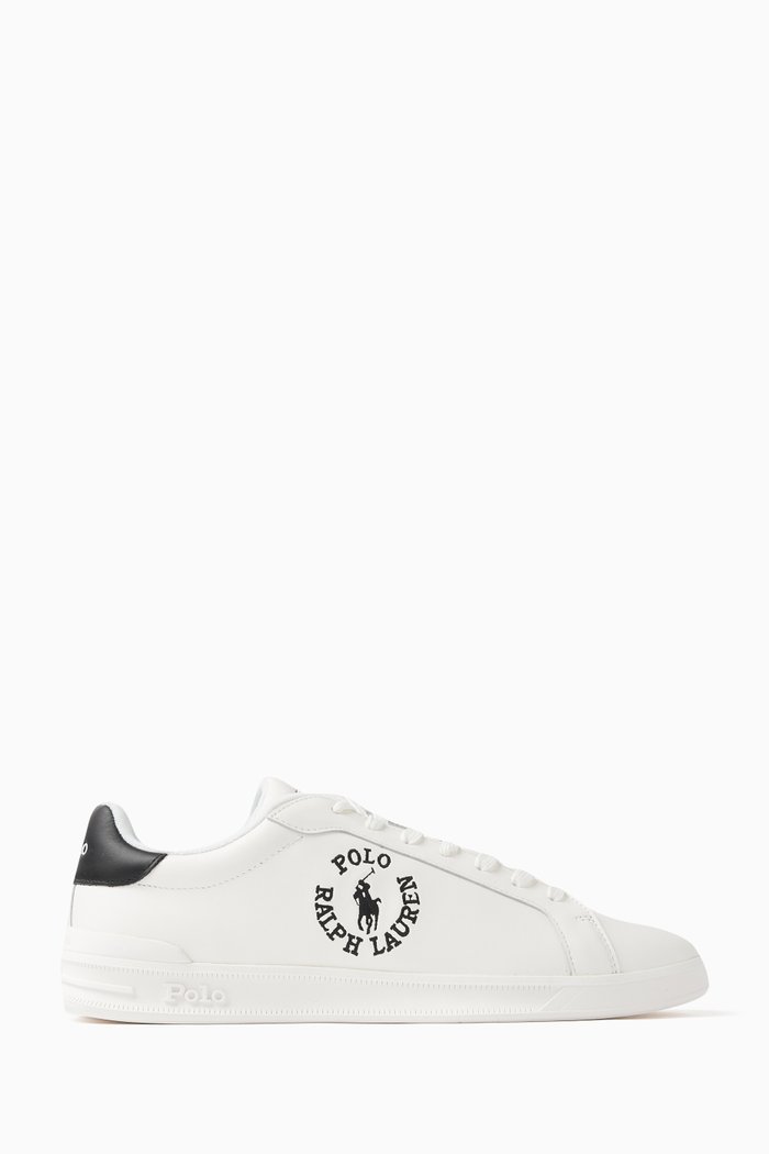 

Polo Logo Low-top Sneakers in Leather, White