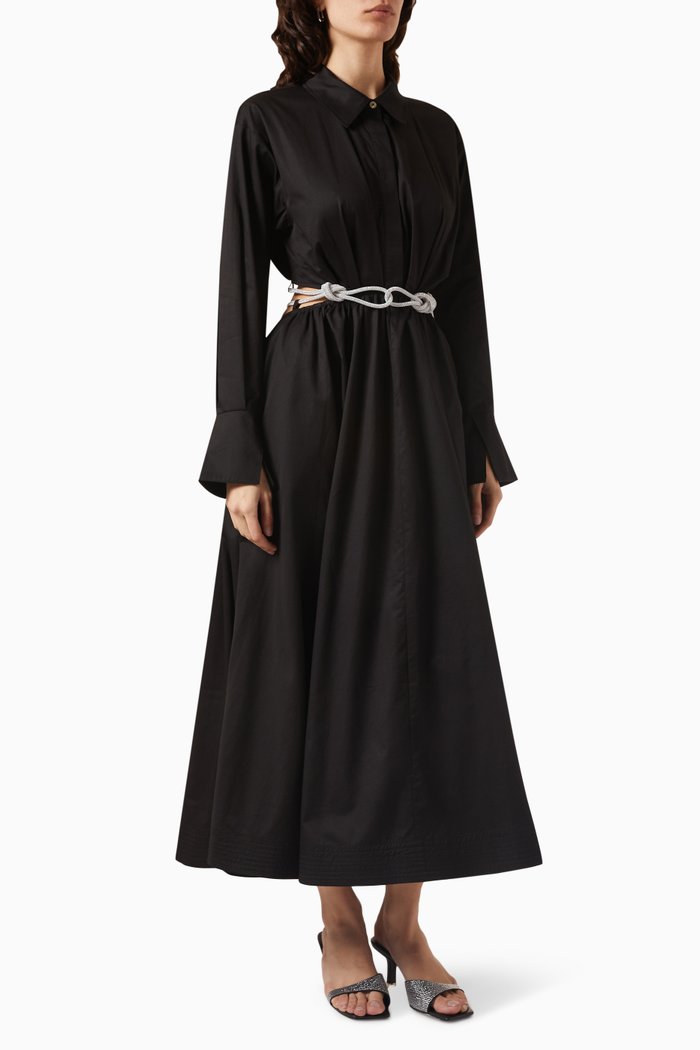 See Me Shirt Dress in Cotton, Black