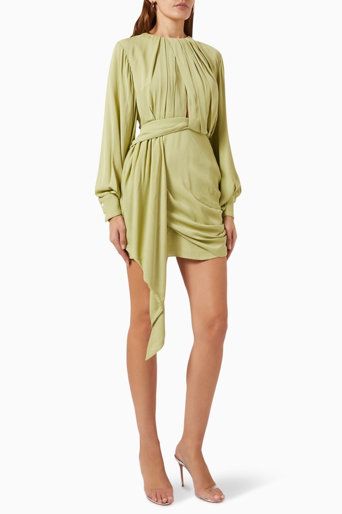

Reciprocate Draped Mini Dress, Green
