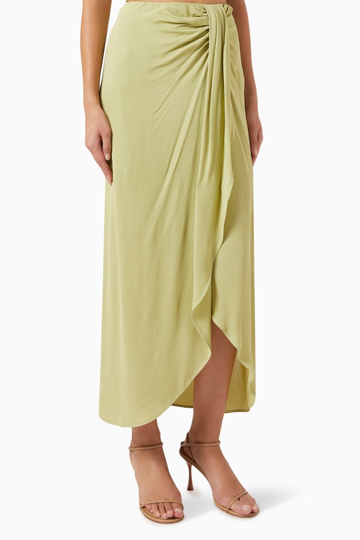 

Reciprocate Gathered Midi Skirt, Green