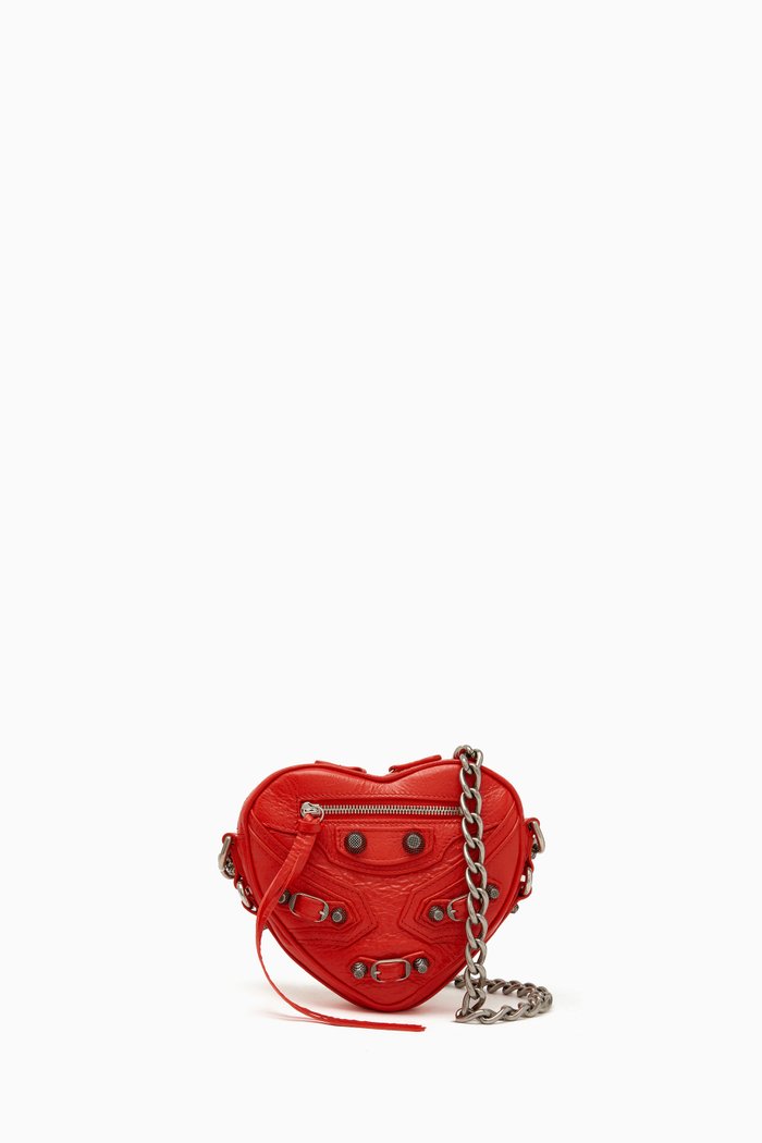 

Mini Le Cagole Heart Shoulder Bag in Leather, Red