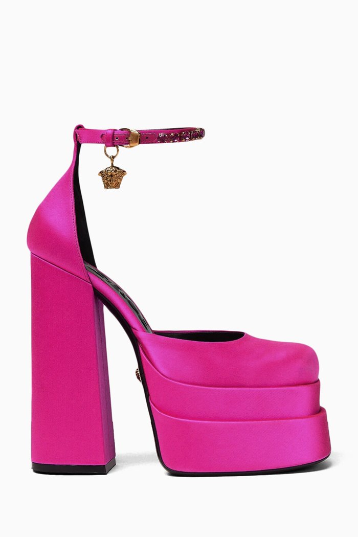 

Medusa Aevitas 155 Platform Pumps in Satin, Pink