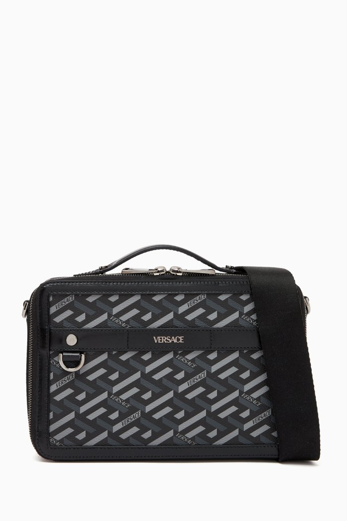 

Small La Greca Signature Messenger Bag in Canvas, Multicolour