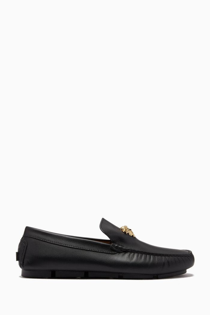 

La Medusa Loafers in Calf Leather, Black