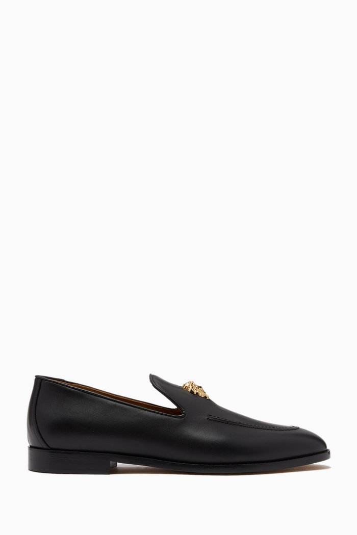 

La Medusa Slippers in Calf Leather, Black