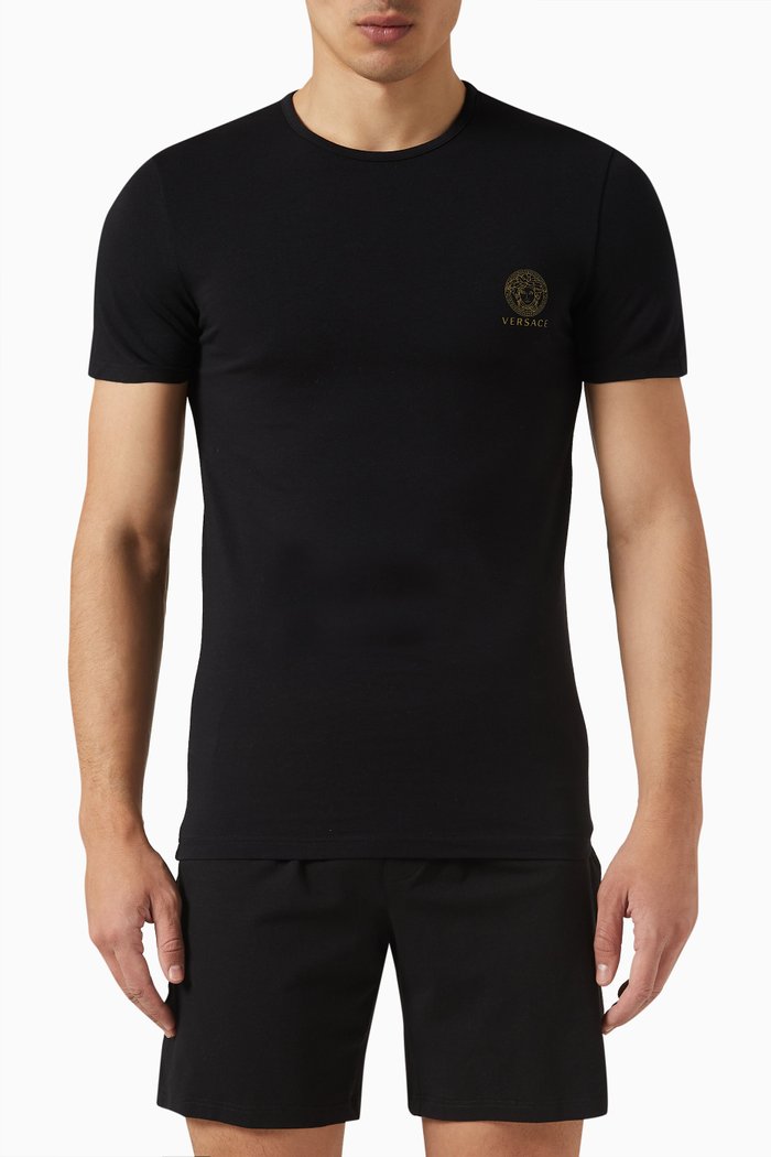 

Undershirt in Cotton Jersey, Set of 2, Black